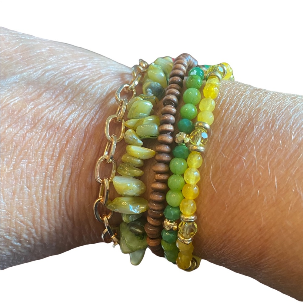 Set of 5 Mixed Stackable Bracelets